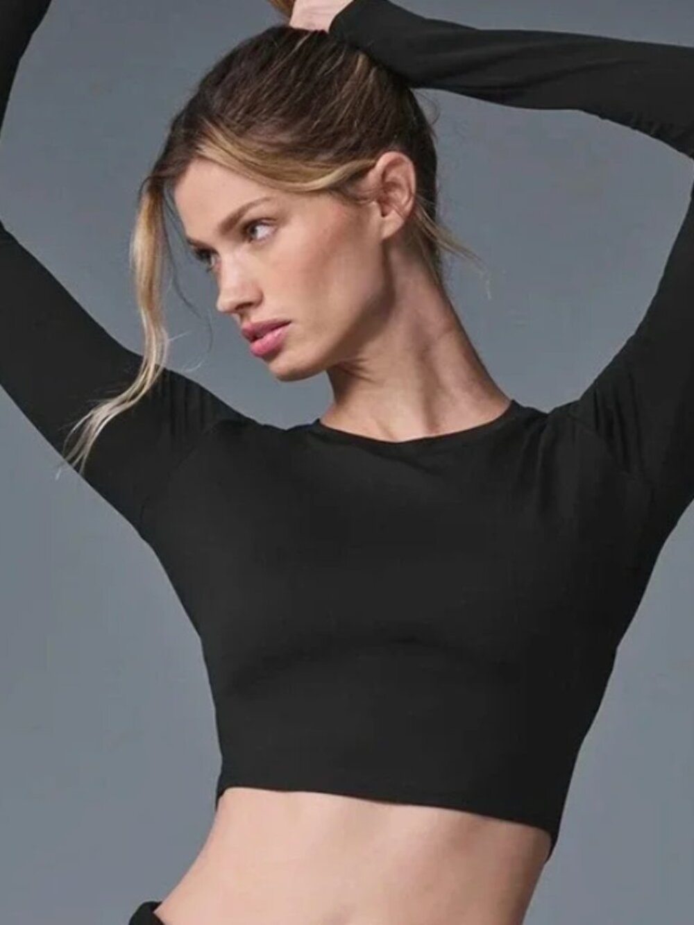 Alo High Neck Long Sleeve Open Back Shirt Small